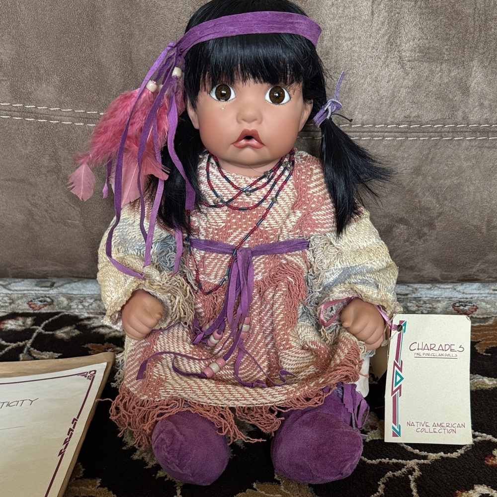 1996 Charades Fine Porcelain Doll Silent Water Native American Collection
